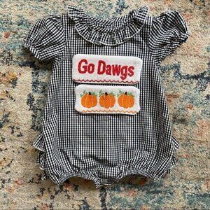 Swap A Smock Ruffle Butt Gingham UGA Pumpkin